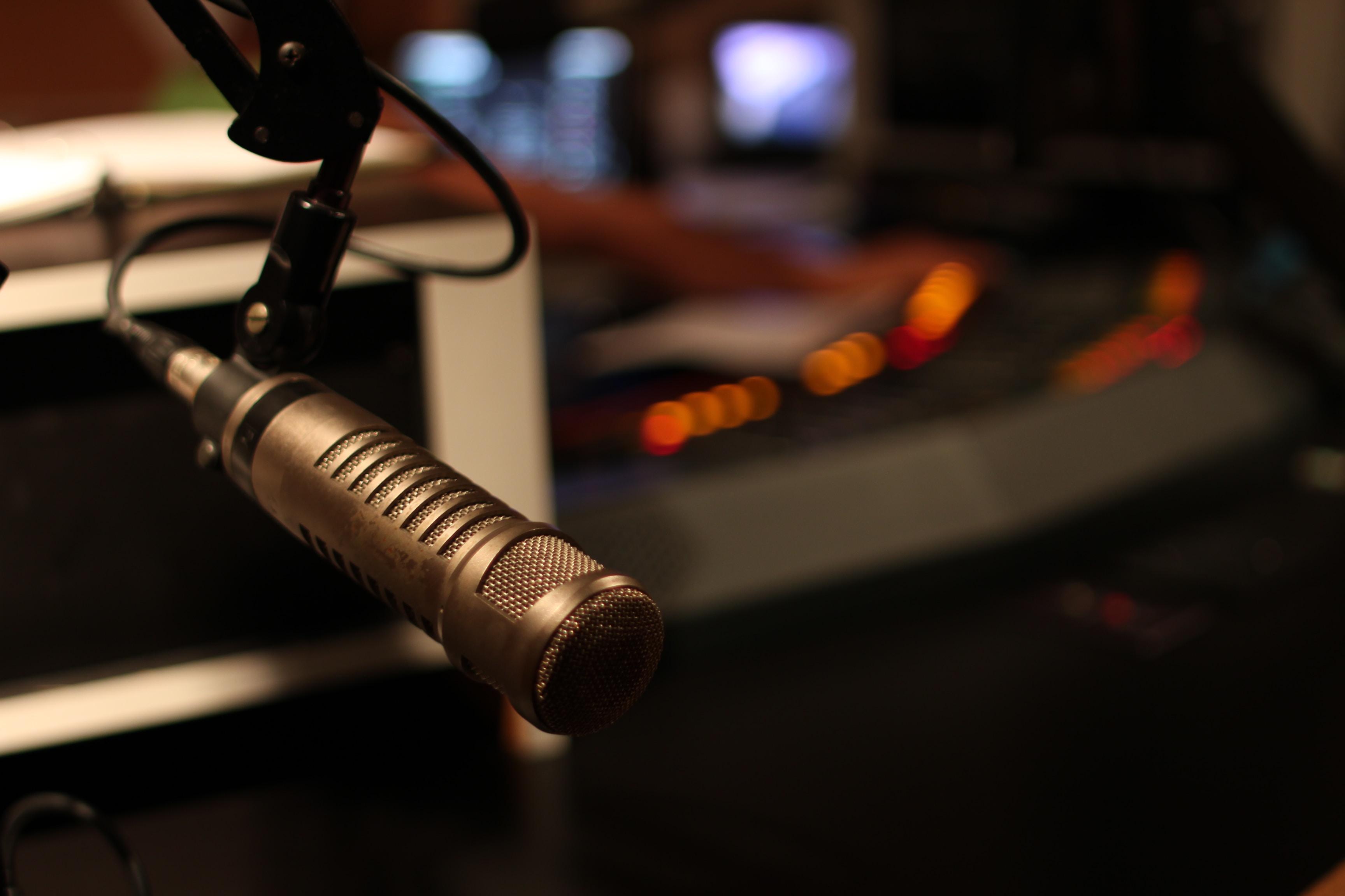Radio station broadcast room